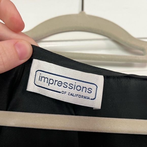 Vintage Impressions of California Black Satin Tank Top Lace Detail 90s Camisole - Picture 3 of 6